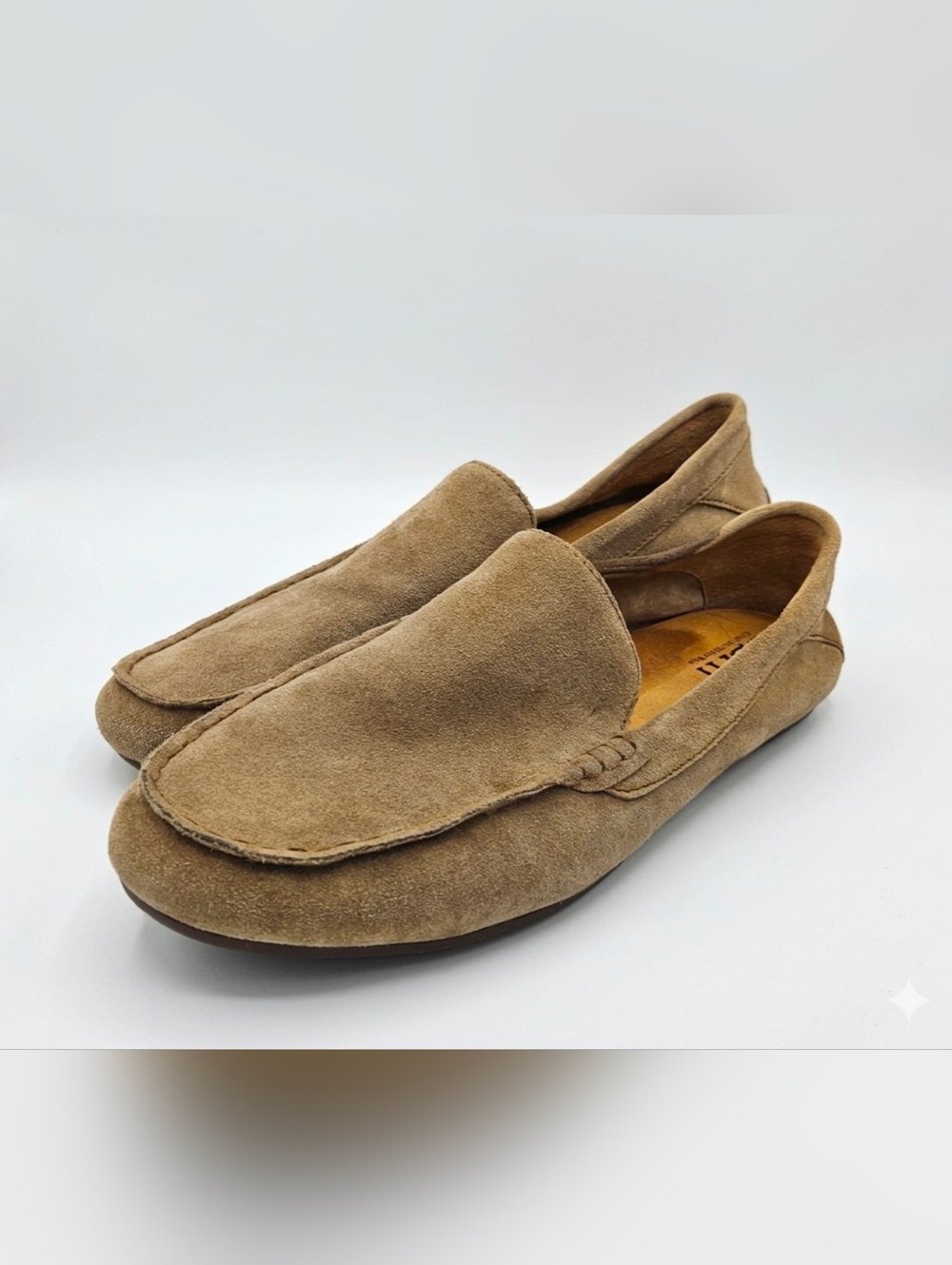 Børn Men's Tan Suede Loafers - Handcrafted Comfort - Size 12